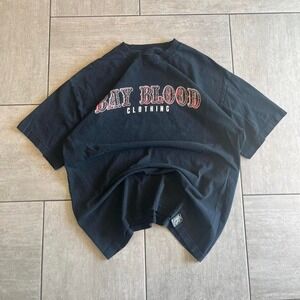 Bay Blood Clothing Graphic T Shirt Black XL Short Sleeve Crewneck Logo Tee